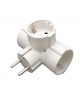 Adattatore 3 prese schuko con spina 16A sdoppiatore tripla presa multipresa bianco