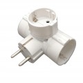 Adattatore 3 prese schuko con spina 16A sdoppiatore tripla presa multipresa bianco