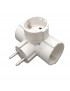 Adattatore 3 prese schuko con spina 16A sdoppiatore tripla presa multipresa bianco