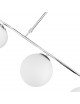 Lampadario a sospensione oro argento con 4 sfere bolle bianche in vetro attacco led G9