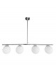 Lampadario a sospensione oro argento con 4 sfere bolle bianche in vetro attacco led G9