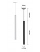 Faretto led a sospensione 3w cilindro 60cm per binario track monofase lampada proiettore nero bianco