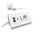 Multipresa da scrivania tavolo presa bipasso schuko USB con interruttore spina 16A ciabatta bianco