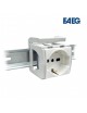 Adattatore supporto frutti per guida din con presa shuko 2 moduli in quadri elettrici