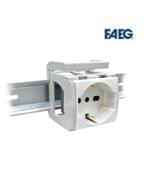Presa schuko bivalente con adattatore supporto per guida din 3 moduli dei quadri elettrici