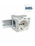 Presa schuko bivalente con adattatore supporto per guida din 3 moduli dei quadri elettrici