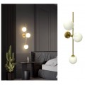 Applique oro con 3 sfere bianche lampada da parete design moderno attacco G9