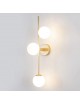 Applique oro con 3 sfere bianche lampada da parete design moderno attacco G9
