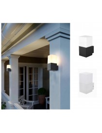 Applique rettangolare bianco nero per esterno lampada da parete con attacco per lampadina E27