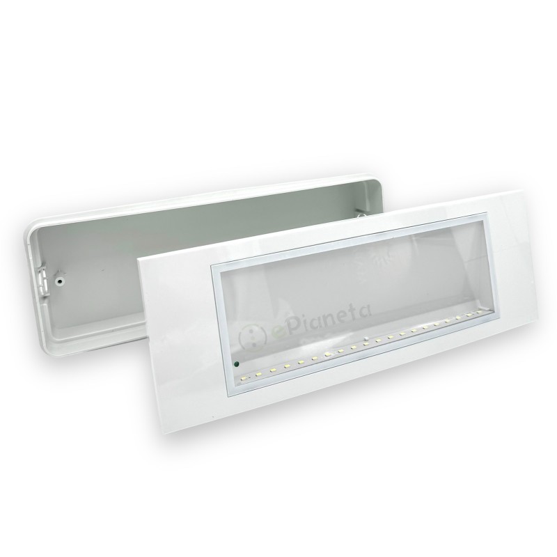 Lampada di emergenza luce a led plafoniera bianco da incasso parete