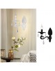 Applique a candelabro classico vintage attacco E14 nero bianco con cristalli pendenti lampada da parete