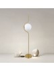Lampada da terra Oro Argento con sfera in vetro bianco piantana design moderno per salotto camera