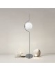 Lampada da terra Oro Argento con sfera in vetro bianco piantana design moderno per salotto camera