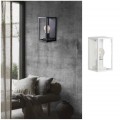 Applique a lanterna rettangolare lampada da parete per esterno nero bianco attacco E27 con vetro trasparente