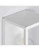 Applique a lanterna rettangolare lampada da parete per esterno nero bianco attacco E27 con vetro trasparente