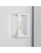 Applique a lanterna rettangolare lampada da parete per esterno nero bianco attacco E27 con vetro trasparente