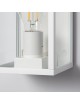 Applique a lanterna rettangolare lampada da parete per esterno nero bianco attacco E27 con vetro trasparente