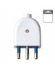 Spina elettrica volante 16 2P/T standard italiano tipo S17 bianco nero attacco grande uscita cavo assiale 250V 