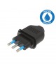 Spina volante nero 16A in gomma impermeabile IP44 per esterno