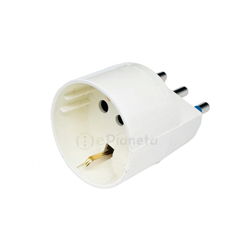 Adattatore spina piccola 10A S11 con presa shuko bianco