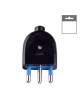 Spina elettrica volante 16 2P/T standard italiano tipo S17 bianco nero attacco grande uscita cavo assiale 250V 