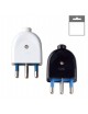Spina elettrica volante 16 2P/T standard italiano tipo S17 bianco nero attacco grande uscita cavo assiale 250V 