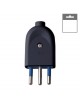 Spina elettrica volante 10A 2P/T standard italiano bianco nero tipo S11 attacco piccolo uscita cavo assiale 250V