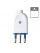 Spina elettrica volante 10A 2P/T standard italiano bianco nero tipo S11 attacco piccolo uscita cavo assiale 250V