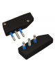 Spina elettrica volante nero bianco 16A 2P/T S17 salva spazio reversibile uscita cavo assiale bianco 250V per prolunga 