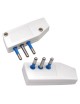 Spina elettrica volante nero bianco 16A 2P/T S17 salva spazio reversibile uscita cavo assiale bianco 250V per prolunga 