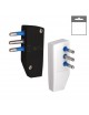 Spina elettrica volante nero bianco 16A 2P/T S17 salva spazio reversibile uscita cavo assiale bianco 250V per prolunga 
