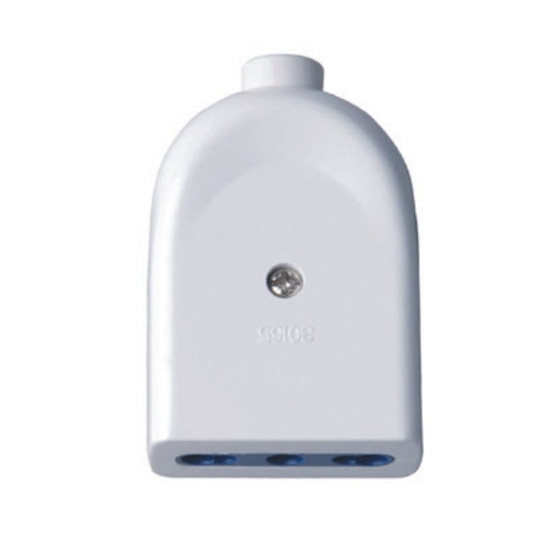 Presa elettrica volante grande 16A 2P/T uscita cavo assiale bianco 250V per prolunga