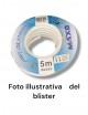 5mt cavo elettrico flessibile in matassa 2x0.75mm bianco e nero H03VV-F