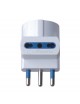 Adattatore triplo spina grande 10/16A S17 2P/T con 2 prese bipasso e 1 presa schuko bianco nero