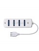 Multipresa prolunga elettrica con 4 prese bipasso 10 16A 250V ciabatta bianco cavo 1.5 mt