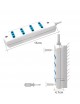 Multipresa prolunga elettrica con 4 prese bipasso 10 16A 250V ciabatta bianco cavo 1.5 mt