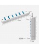 Multipresa prolunga elettrica con 6 prese bipasso 10 16A 250V ciabatta bianco nero cavo 1.5 mt