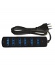 Multipresa prolunga elettrica con 6 prese bipasso 10 16A 250V ciabatta bianco nero cavo 1.5 mt