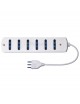 Multipresa prolunga elettrica con 6 prese bipasso 10 16A 250V ciabatta bianco nero cavo 1.5 mt