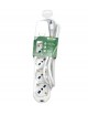 Multipresa prolunga elettrica con 4 prese schuko 16A 250V ciabatta bianco nero cavo 1.5 3 mt con interruttore