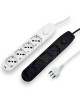 Multipresa prolunga elettrica con 4 prese schuko 16A 250V ciabatta bianco nero cavo 1.5 3 mt con interruttore