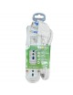 Multipresa prolunga elettrica con 4 prese bipasso + 2 schuko 16A 250V ciabatta bianco nero cavo 1.5 mt con interruttore