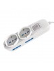 Multipresa prolunga elettrica con 4 prese bipasso + 2 schuko 16A 250V ciabatta bianco nero cavo 1.5 mt con interruttore