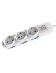 Multipresa prolunga elettrica con 6 prese bipasso + 3 schuko 16A 250V ciabatta bianco nero cavo 1.5 mt con interruttore