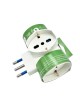 Adattatore salvaspazio 3 prese schuko con spina 16A sdoppiatore tripla presa multipresa bianco