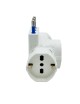 Adattatore salvaspazio 3 prese schuko con spina 10A sdoppiatore multipresa bianco con interruttore