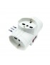 Adattatore salvaspazio 3 prese schuko con spina 10A sdoppiatore multipresa bianco con interruttore