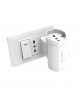 Adattatore salvaspazio 3 prese schuko con spina 10A sdoppiatore multipresa bianco con interruttore