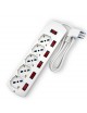 Multipresa prolunga elettrica con 5 prese bipasso schuko 16A ciabatta bianco cavo 1.5 mt con interruttore singolo