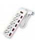 Multipresa prolunga elettrica con 5 prese bipasso schuko 16A ciabatta bianco cavo 1.5 mt con interruttore singolo